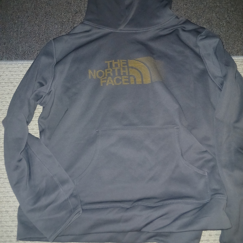 The North Face Men's Gray and Gold Hoodie